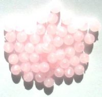50 6mm Coated Translucent Light Pink Round Glass Beads